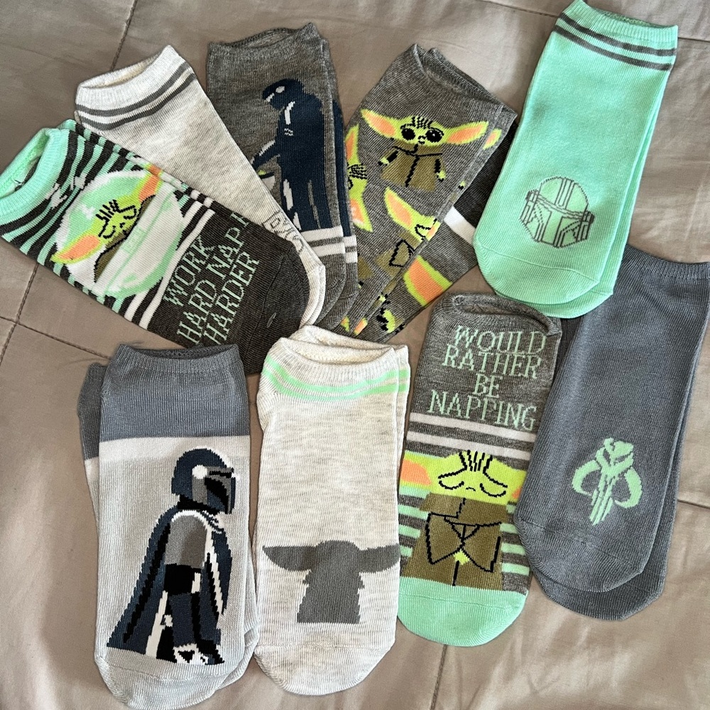 Star Wars The Mandalorian and Grogu socks. Estimated size 5-9.